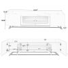 ON-TREND Sleek Design TV Stand with Fluted Glass, Contemporary Entertainment Center for TVs Up to 70", Faux Marble Top TV Console Table with Gold Fram