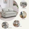 55.1" Pull Out Sleep Sofa Bed Loveseats Sofa Couch with Adjsutable Backrest, Storage Pockets, 2 Soft Pillows, USB Ports for Living Room, Bedroom, Apar