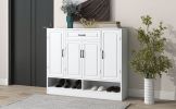 ON-TREND Sleek and Modern Shoe Cabinet with Adjustable Shelves, Minimalist Shoe Storage Organizer with Sturdy Top Surface, Space-saving Design Side Bo