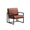 Modern Fashion PU Leather Feature Armchair with Metal Frame Extra-Thick Padded Backrest and Seat Cushion, for Living Room,Bedroom, Office, Studio, Bro