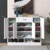 ON-TREND Sleek and Modern Shoe Cabinet with Adjustable Shelves, Minimalist Shoe Storage Organizer with Sturdy Top Surface, Space-saving Design Side Bo